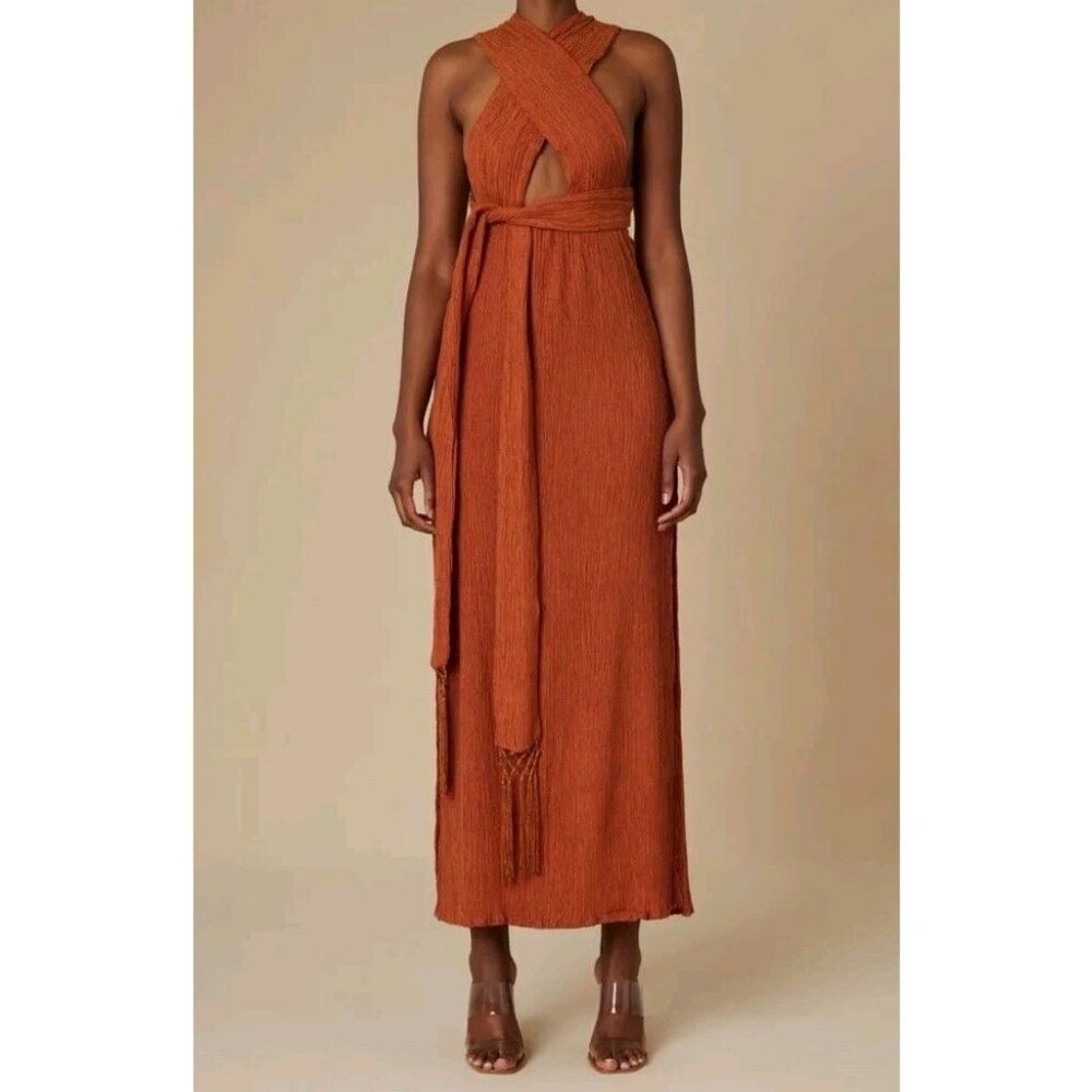 Elegant Rust Maxi Dress